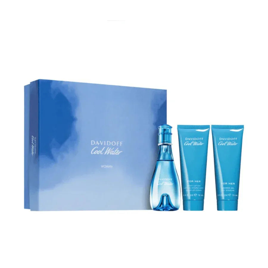 Davidoff Cool Water Women Set (Edt 100ml+Bl75ml+Sg75m) – Perfume