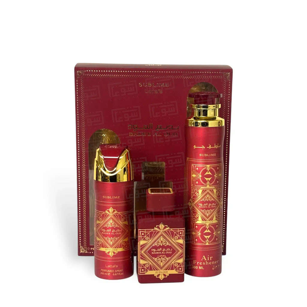 Lattafa Badee Al Oud Sublime Gift Set(A/F 300ml+ Deo 200ml+ 100ml)