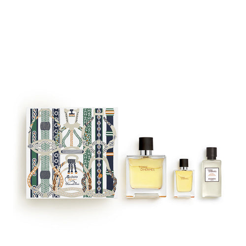 Hermes Terre D'hermes Pure Parfum (75ml+ 5ml Mini + 40ml S/G) 3pcs Gift Set