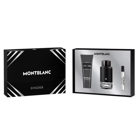 Mont Blanc Explorer Men (Edp 100ml + 7.5ml Mini + 100ml S/G) 3pcs Gift Set (Hard Box)