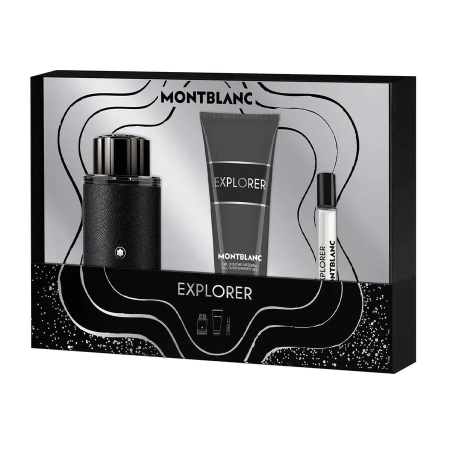 Mont Blanc Explorer Men (Edp 100ml + 7.5ml Mini + 100ml S/G) 3pcs Gift Set (Hard Box) 