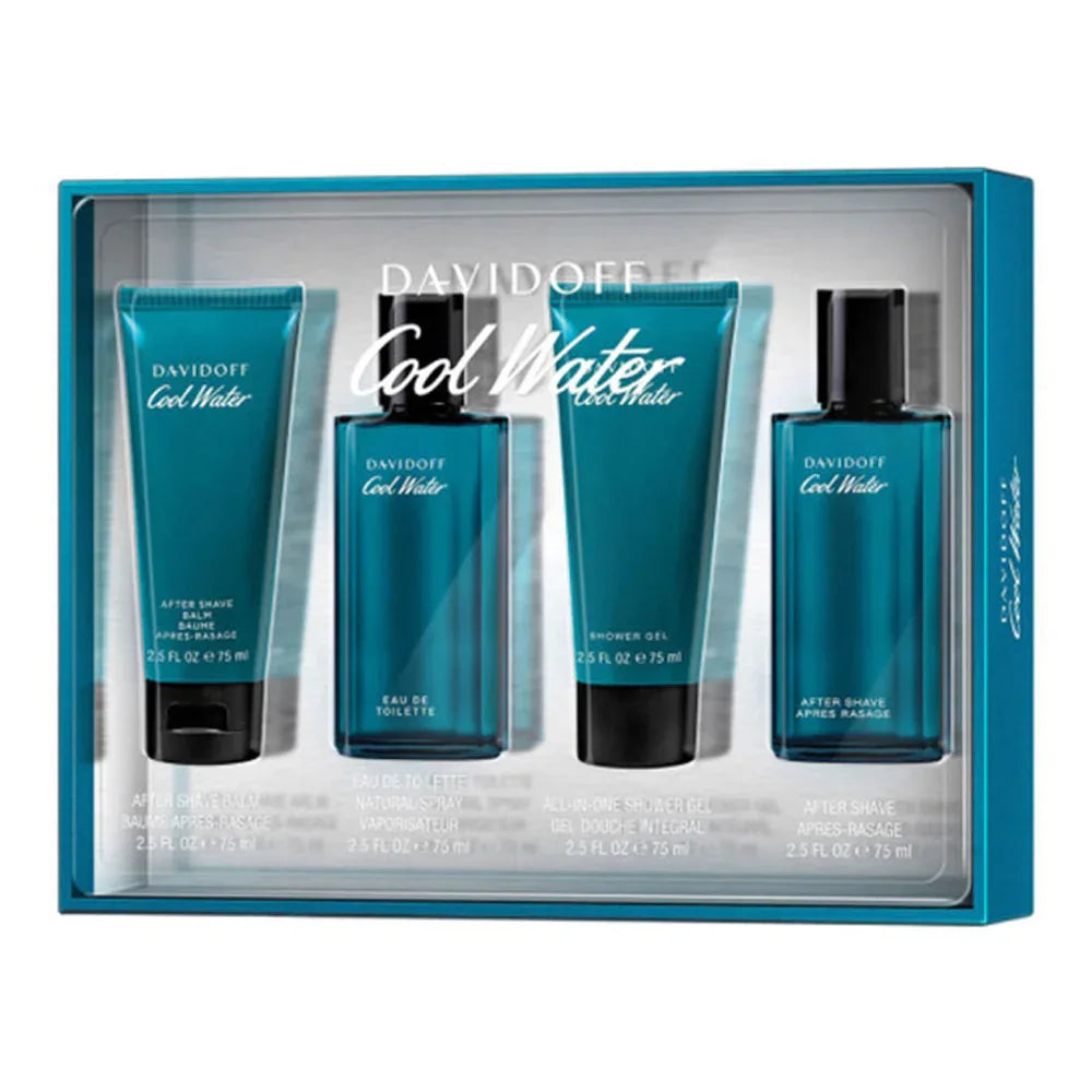 Davidoff Cool Water Men 4s Gift Set (Edt 75ml+A/S 75ml+S/G 75ml+Asb 75ml) 