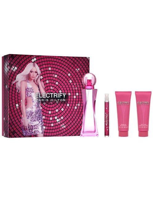 Paris Hilton Ladies Electrify Gift Set Fragrance (EDP-100+Body Lotion-90+S/G-90)