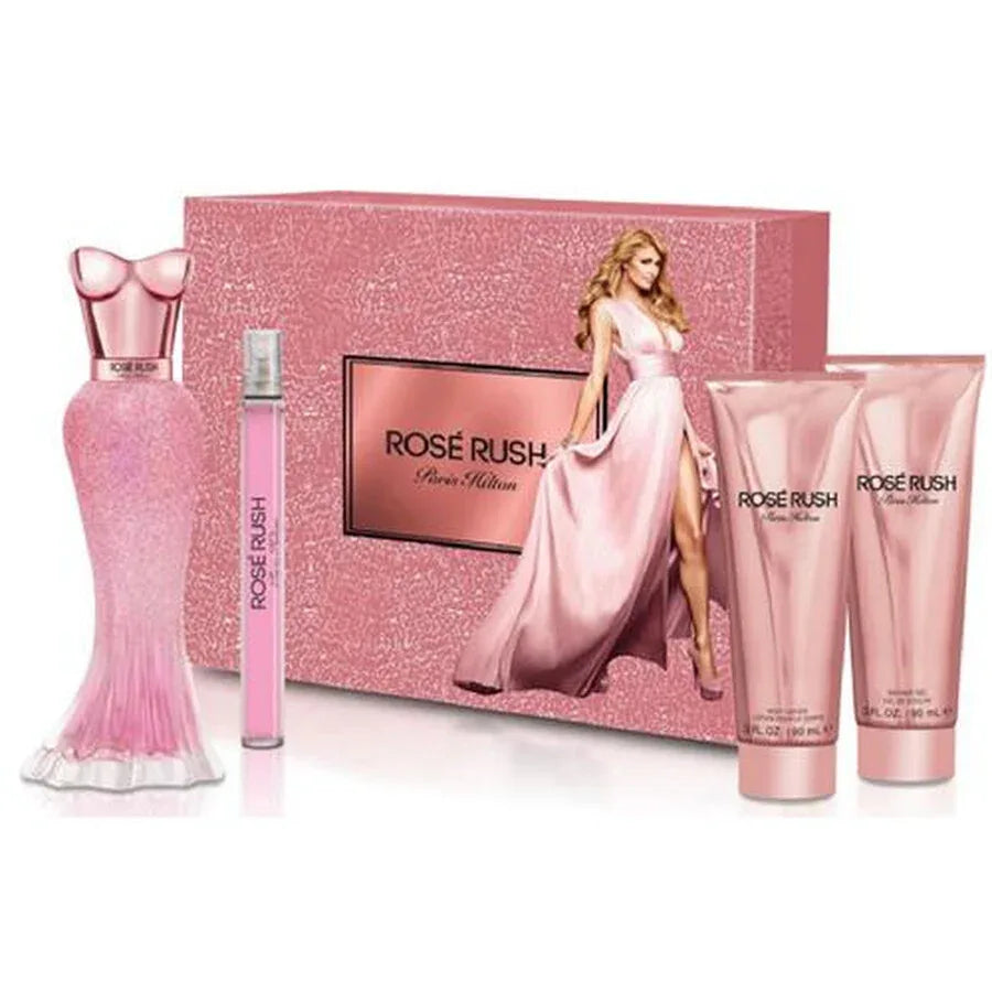 Paris Hilton Rose Rush W Edp Set 3.4 4pc (3.4 Edp/S 0.34 P/Spray 3.0 B/Lotion 3.0 S/Gel) 