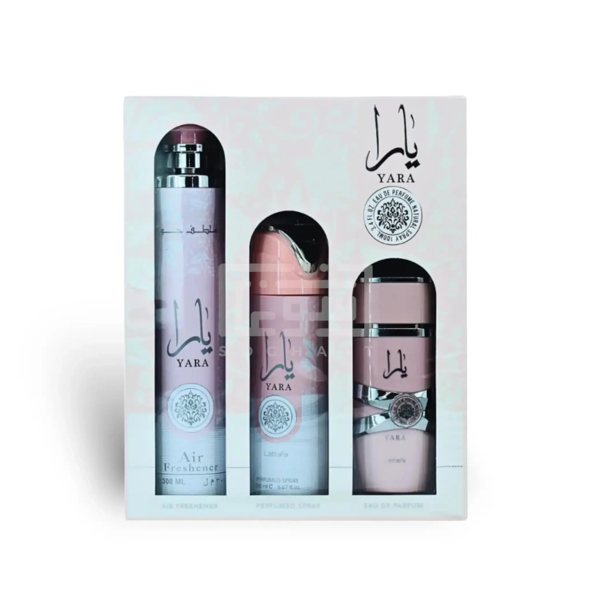Lattafa Yara Women Gift Set(A/F 300ml+ Deo 200ml+ 100ml) 