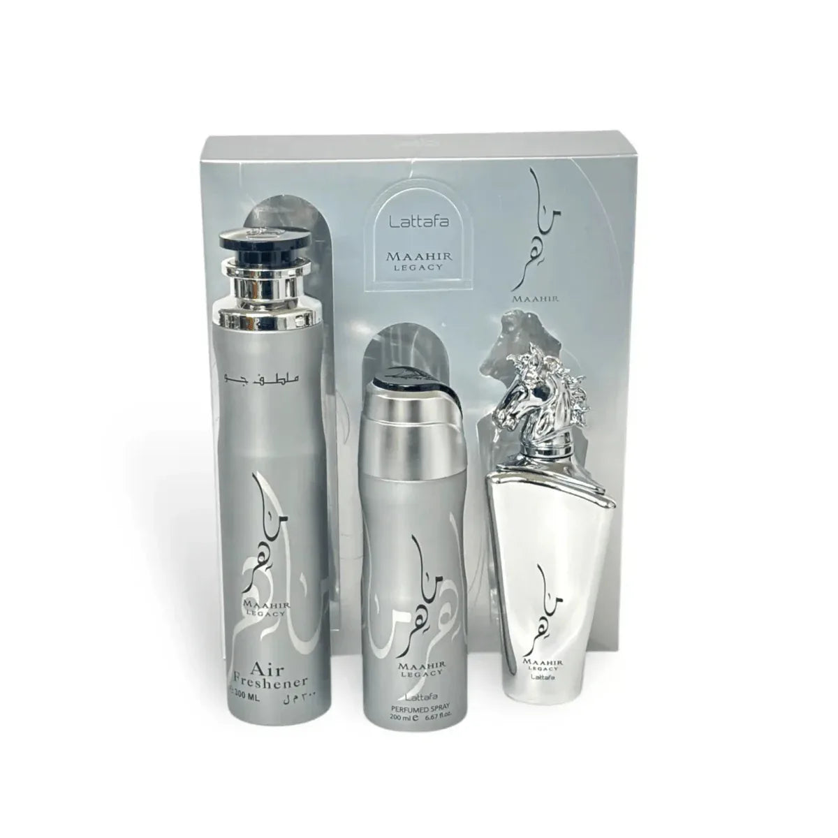 Lattafa Maahir Legacy Gift Set(A/F 300ml+ Deo 200ml+ 100ml) 