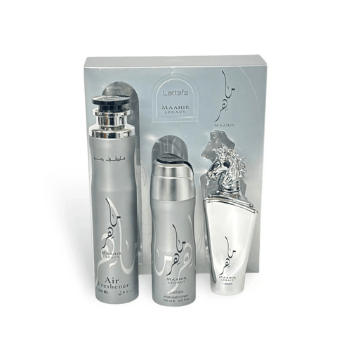 Lattafa Maahir Legacy Gift Set(A/F 300ml+ Deo 200ml+ 100ml)