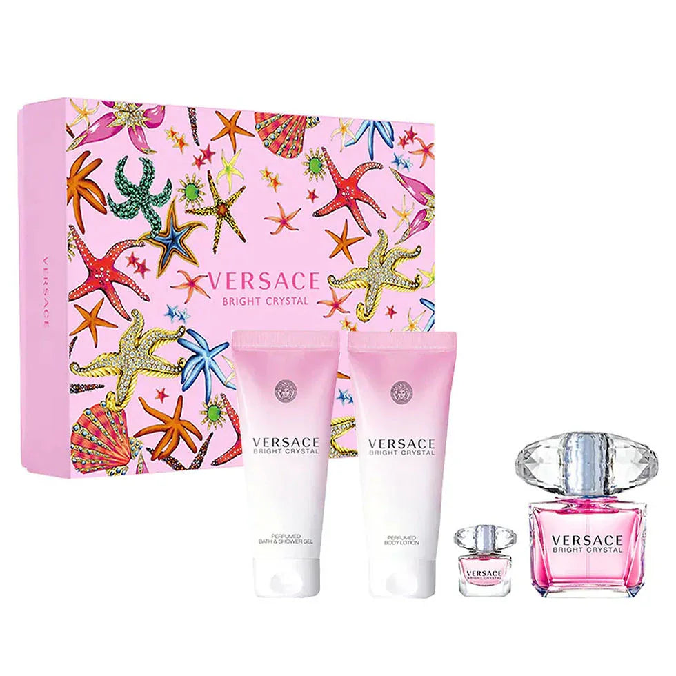 Versace Bright Crystal Edt90Ml + Bl 100Ml + Bsg 100Ml + Edt 5Ml Sets 