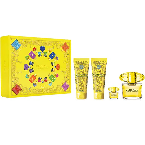 Versace Yellow Diamond Edt 90Ml + Bl 100Ml + Bsg 100Ml + Edt 5Ml Sets 