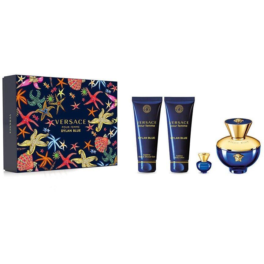 Versace Daylan Blue Ladies Edp 100Ml + Bl 100Ml + Bsg 100Ml + Edp 5Ml Sets 