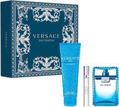 Versace Man Eau Fraiche Edt 100 Ml + Shower Gel 150 Ml + Edt 10Ml Travel Spray 