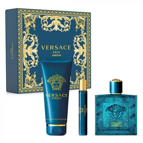 Versace Eros Parfum 100 Ml + Shower Gel 150 Ml + Parfum 10Ml Travel Spray