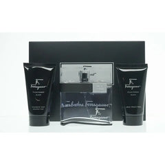 Ferragamo F Black Men 3pcs Gift Set (Edt 100ml+ Shampoo& S/G 75ml+ A/S 75ml) 