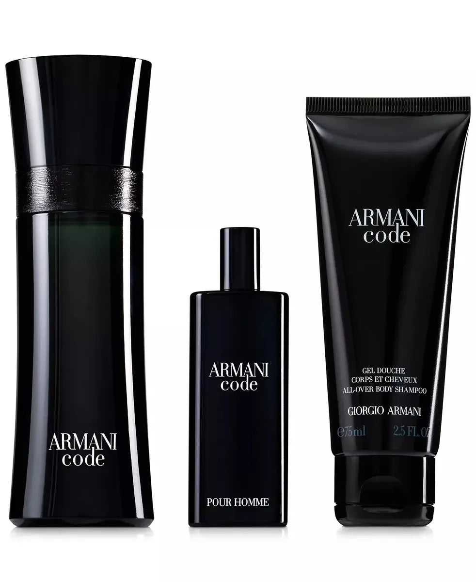 ARMANI CODE MEN (EDT 75ML + 7.5ML MINI + 75ML S/G) 3PCS GIFT SET