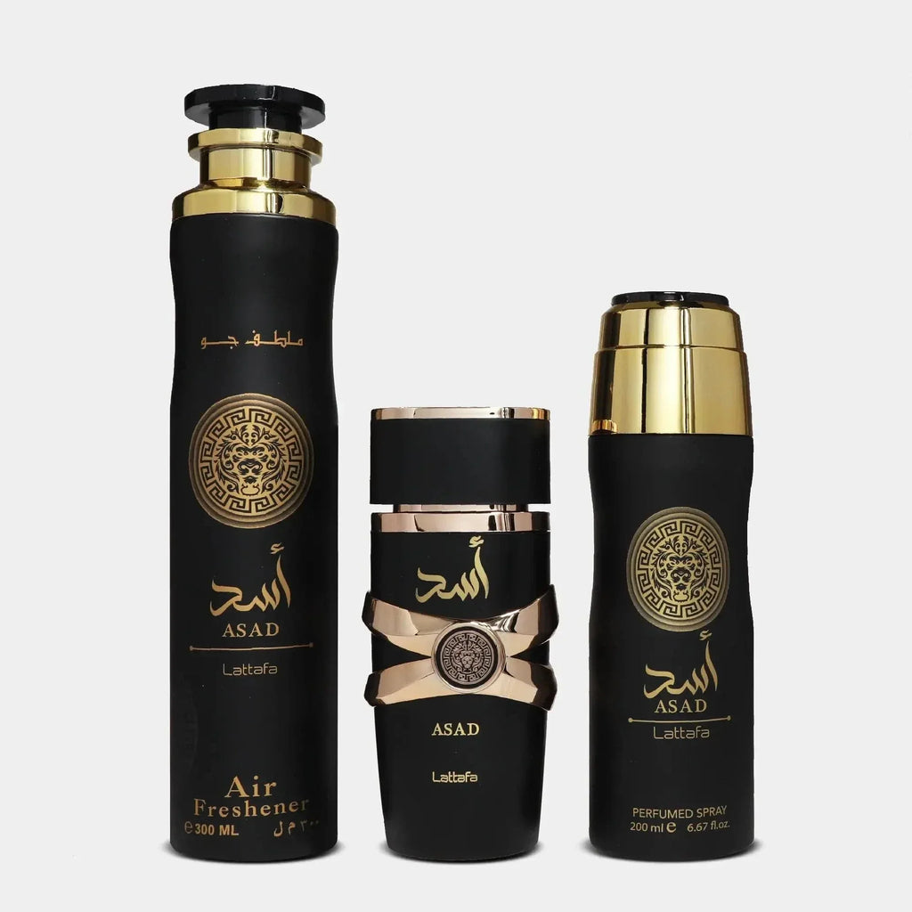 Lattafa Asad Men 3s Gift Set (100ml+ 200mldeo+ 300ml A/F) - Perfume Online