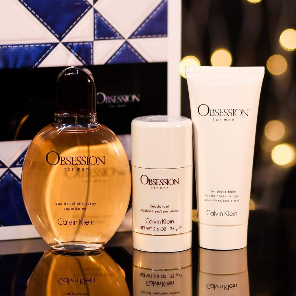 Ck Obsession Men 3s Gift Set (Edt 125ml+ A/S 100ml+ Stick 75g) 