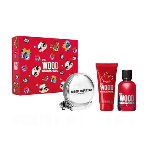 Dsquared2 Red Wood Edt 100Ml + Bsg 100Ml + Silver Purse 2021- Sets