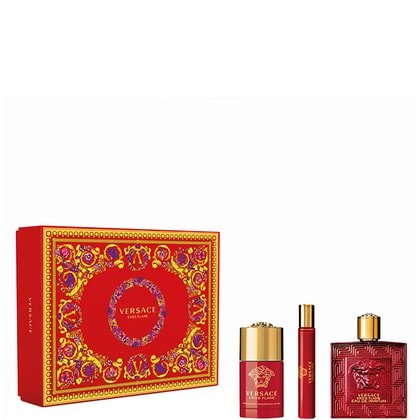 Versace Eros Flame Men 3s Set (Edp 100ml+ Edp 10ml+ Stick 75gm)