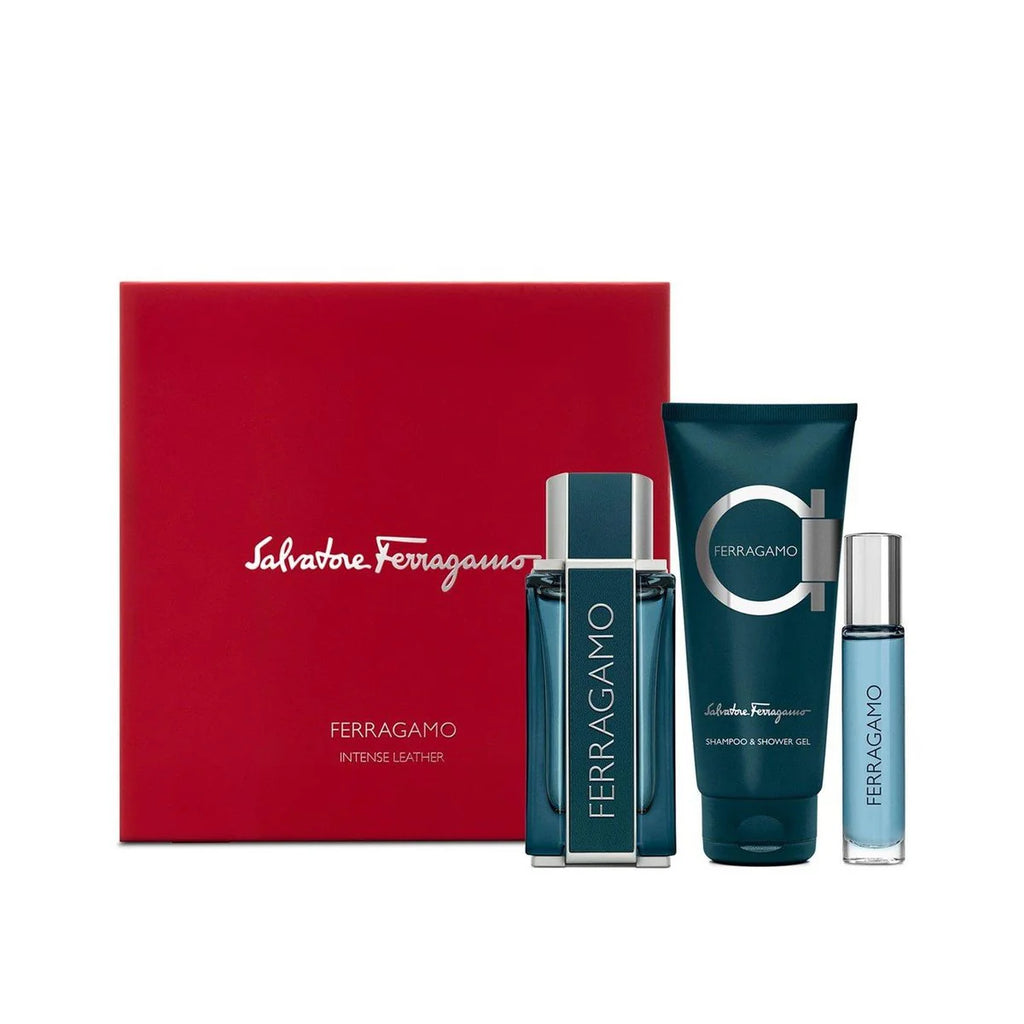 Salvatore Ferragamo Spicy Leather Men Set Perfum 100Ml+Perfum 10Ml+Shower Gel 100Ml