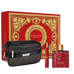 Versace Eros Flame Men Set Edp 100ml + 10ml + Black Trousse 