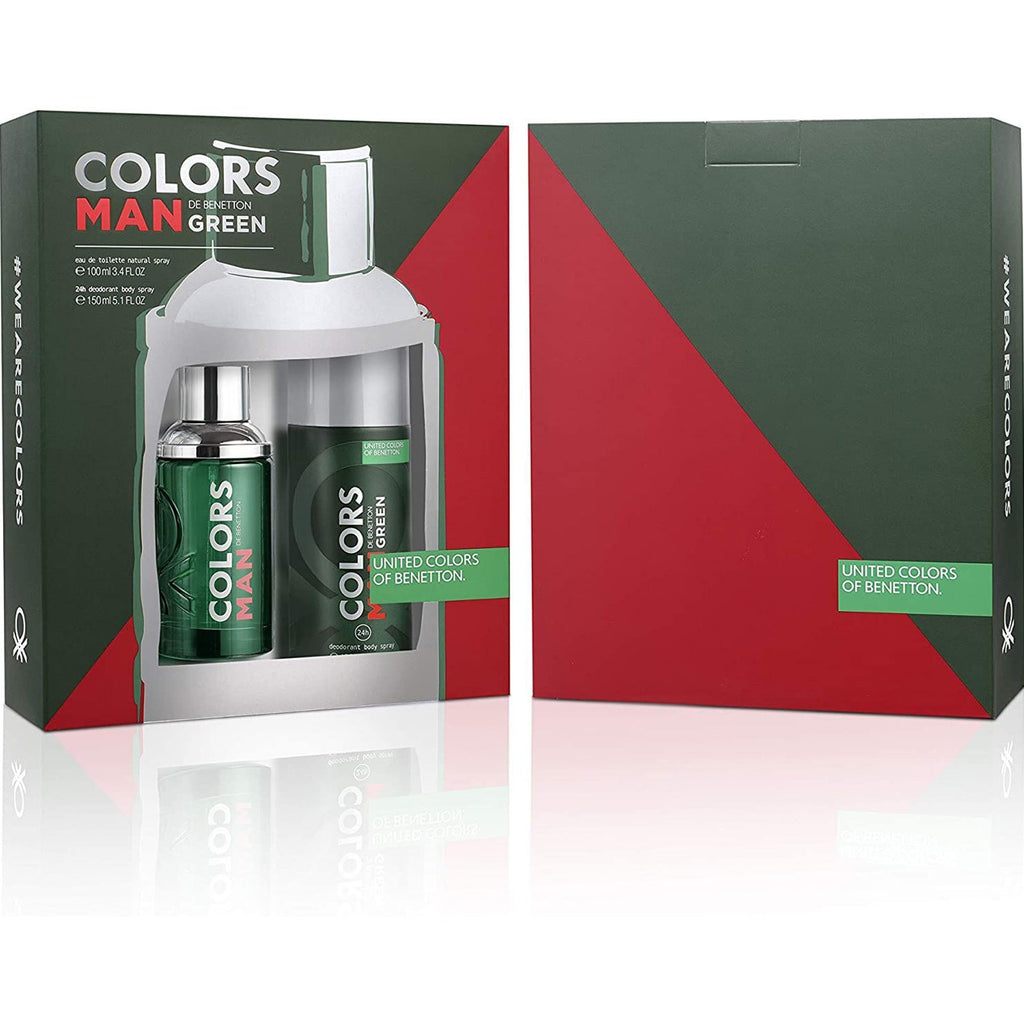 Benetton Colors Men Green Perfume (Edt 100ml + Deo Sp. 150ml)